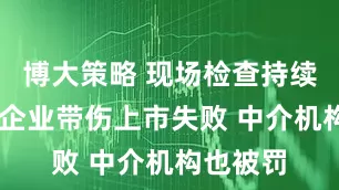博大策略 现场检查持续发威 有企业带伤上市失败 中介机构也被罚