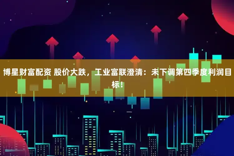 博星财富配资 股价大跌，工业富联澄清：未下调第四季度利润目标！